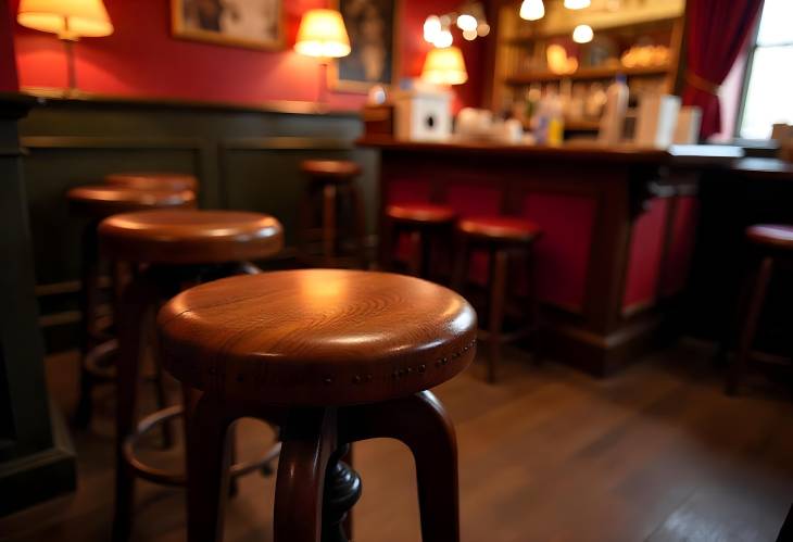 Vintage Style Antique Bar Stools in a London Pub